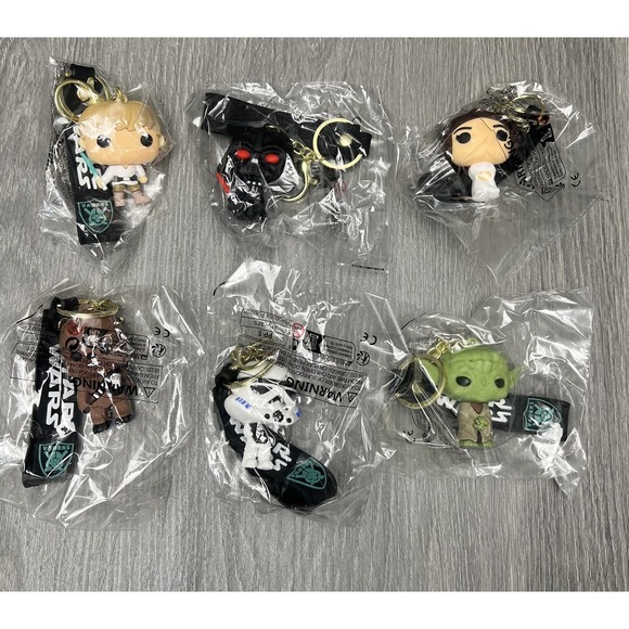 Funko Other - Funko Pop! Star Wars Keychain Lot (6) Luke Vader Yoda Chewie Han Stormtrooper